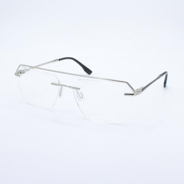 Lensoz Elite X Luxe Rimless Geometric - Narrow - Silver & Black