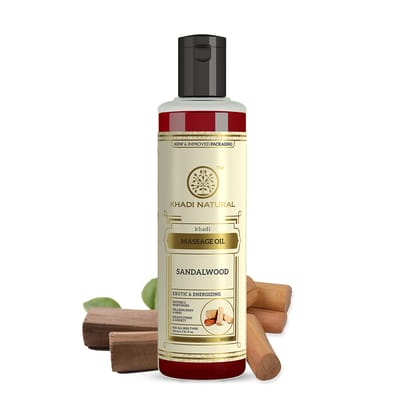 Khadi Natural Sandalwood Massage Oil - 210ml Khadi Natural Sandalwood Massage Oil - 210ml