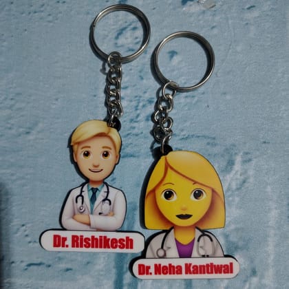 Personalized Medical Professional Doctor Emoji Keychains, Customised with name, Best Gift For Doctors.