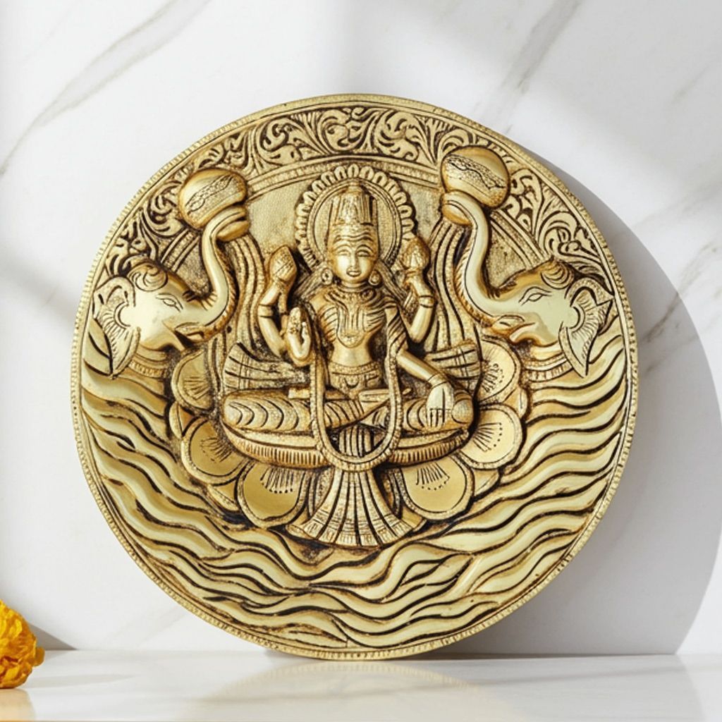 Brass Showpiece Wall Hanging Laxmi Ji God Idol Statue (BSMAS1796 E)