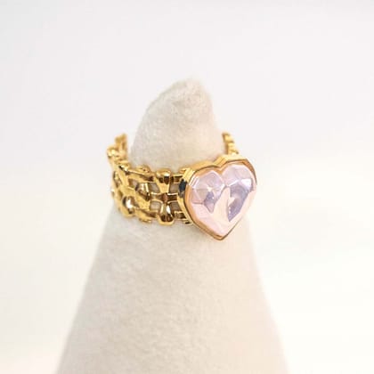 Flamingo Heart Stainless Steel Ring