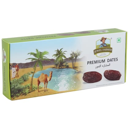 Jewel Farmer Premium Dates With Dietary Fiber & Protein, Pack Of Cholesterol Free Nutritious & Fresh Dried Khajoor, 400G