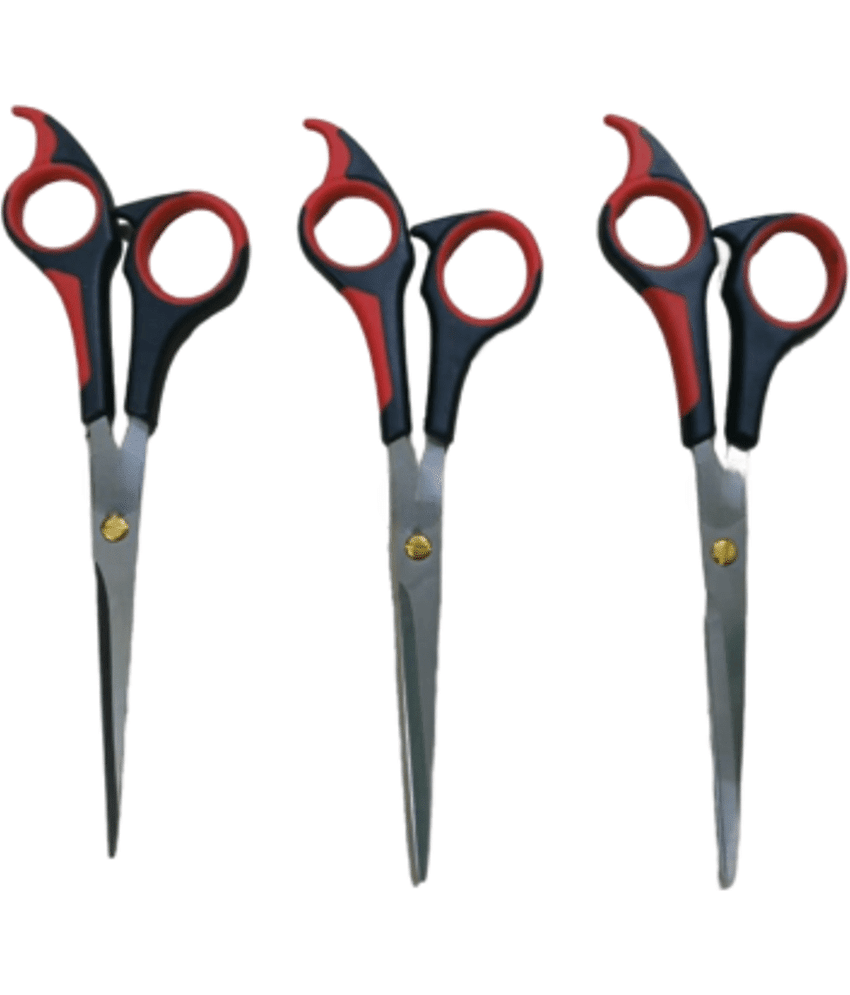 DKUY Professional Hair Cutting Scissors 6 inches Scissor for Professional Look, Premium Plastic HANDLE (Pack of 3)