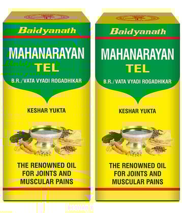 Baidyanath Mahanarayan Oil Pain Relief Oil for Joint, Knee, Back and Muscle 50ml (Pack of 2)