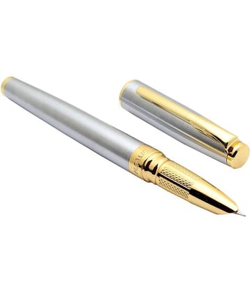 Srpc Dikawen 8075 Steel Body Fountain Pen Hooded Fine Nib Golden Trims