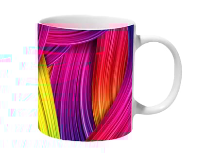 Multicolor Beautiful Multi Color Tangled Pattern Ceramic Mug