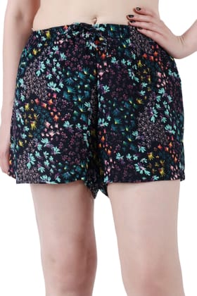 Multicolored Small Floral Printed Shorts-L / Multicolored
