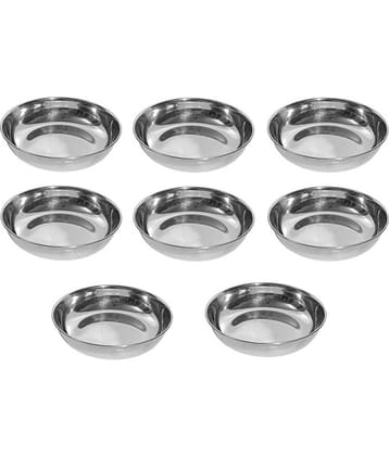 A & H ENTERPRISES - Sweet Dish Bowl / Halwa Plate Stainless Steel Dessert Bowl 100 mL ( Set of 8 )