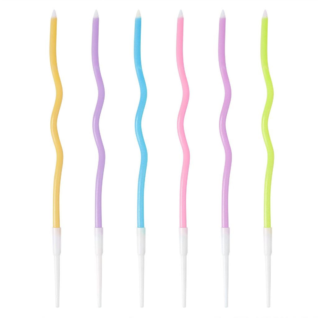 Multicolor Neon Twisted Candles - 6PC - Party and Festive Needs | Buy online on ZillyBuy