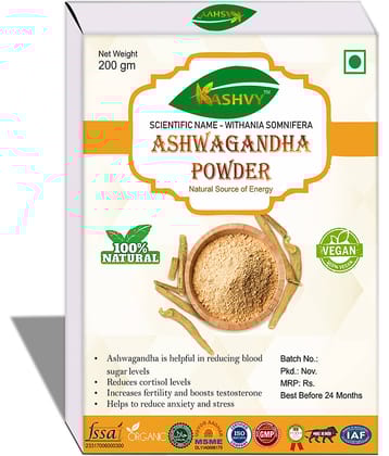 Kashvy Ashwagandha Energy Powder 200 gm Unflavoured