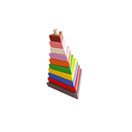 Wooden Multicolor Stacker Triangle