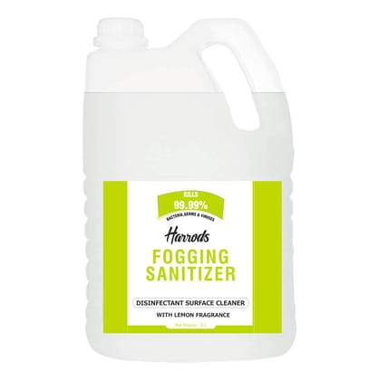 Harrods Fogging Sanitizer Liquid | WHO Recommended Disinfectant Liquid for fogging machine | Fumigation Liquid| Hospital, School, Office & Home Sanitizer - Lemon Fragrance, 5 L
