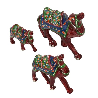 DreamKraft Paper Mache Handmade Camel Showpiece Figurine Large(10.5x10) Medium(9.9x8) Small(7.4x6.7) cm (3 Piece, Red) DreamKraft Paper Mache Handmade Camel Showpiece Figurine Large(10.5x10) Medium(9.9x8) Small(7.4x6.7) cm (3 Piece, Red)