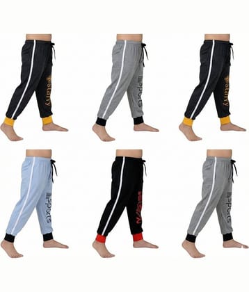 LEMONYFABRICS Pack of 6 Boys Cotton Blend Trackpant ( Multicolor )