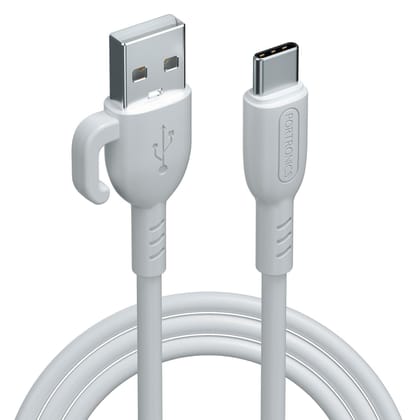 Portronics Konnect Core 3 USB-A to Type C Fast Charging Cable for Smartphones (White)