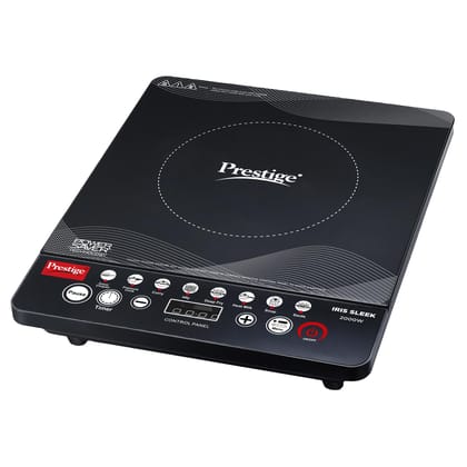 Prestige Iris Sleek 2000 Watts Induction Cooktop-Individual Touch Buttons| 4KV Surge Protection | 8 Preset Indian Menu Options & Timer | Automatic Voltage Regulator | 1Y Warranty | Black|BIS Certified Prestige Iris Sleek 2000 Watts Induction Cooktop-Indi