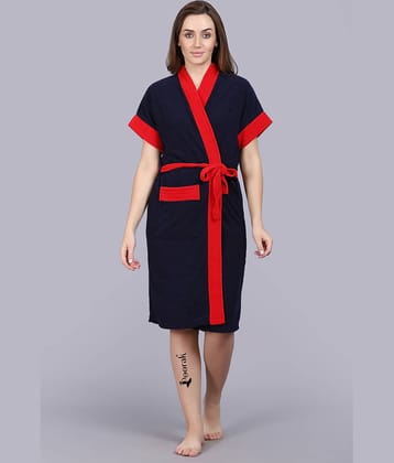 Poorak Blue Free Size Bathrobe ( Pack of 1 )