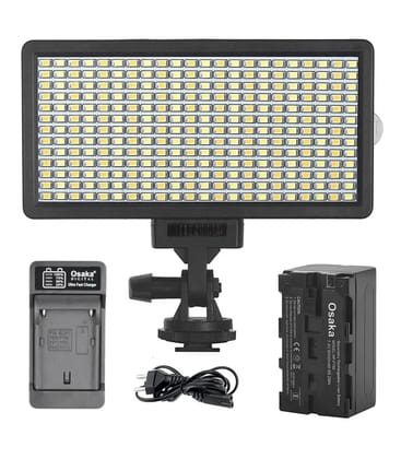 Osaka Bi-Color Dimmable LED Video Light OS-LED-308 Pocket LED with F750 Battery 8000 mAh and Fast Charger