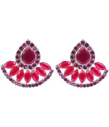 Sunhari Jewels - Red Hoops Earrings ( Pack of 1 )