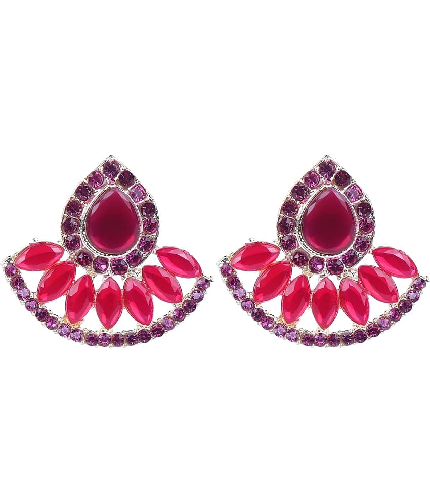 Sunhari Jewels - Red Hoops Earrings ( Pack of 1 )