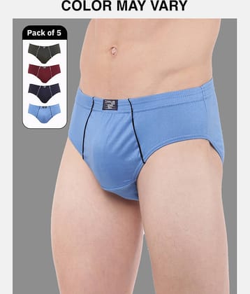 Dollar Lehar Super Combed Cotton Mens Brief - Pack of 5 - (Colour May Vary)