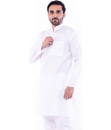 DESHBANDHU DBK - White Cotton Men's Pathani Kurta ( Pack of 1 )