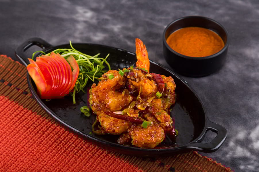 Chilly Garlic Prawns