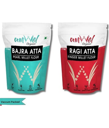 Amwel Bajra Atta 450g + Ragi Atta 450g 900 gm Pack of 2