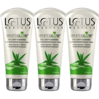 Lotus Herbals Whiteglow 3 In 1 Deep Cleaning Skin Whitening Facial Foam   For All Skin Types  100G  (Pack Of 3)