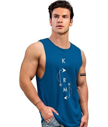 AOOSH Pack of 1 Polyester Gym Vest For Men ( Teal )