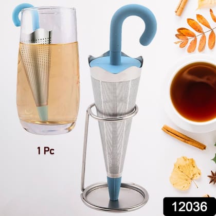 Reusable Cute Umbrella Tea Strainer With Tray / Stand (1 Pc)