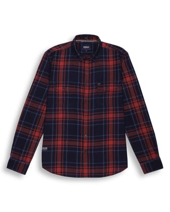 INDIGO CHECKS SHIRT IN MAROON-M