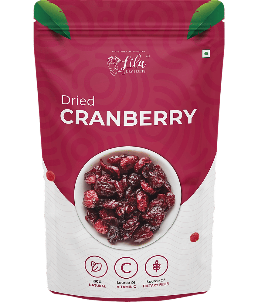 LILA DRY FRUITS Dried Cranberries 500 g Naturally Sweetened Premium Californian Cranberry, Antioxidants Rich Delicious Tasty Perfect for Giftings