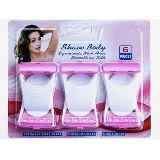 Ultra-Smooth Premium Bikini Shaving Razor for Women, Platinum-Coated Stainless Steel Blades (6 Pcs)