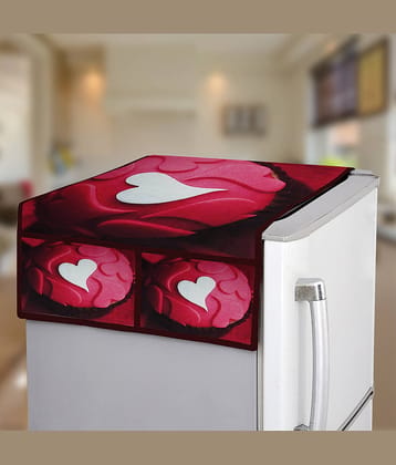 E-Retailer Single Jute Red Fridge Top Cover