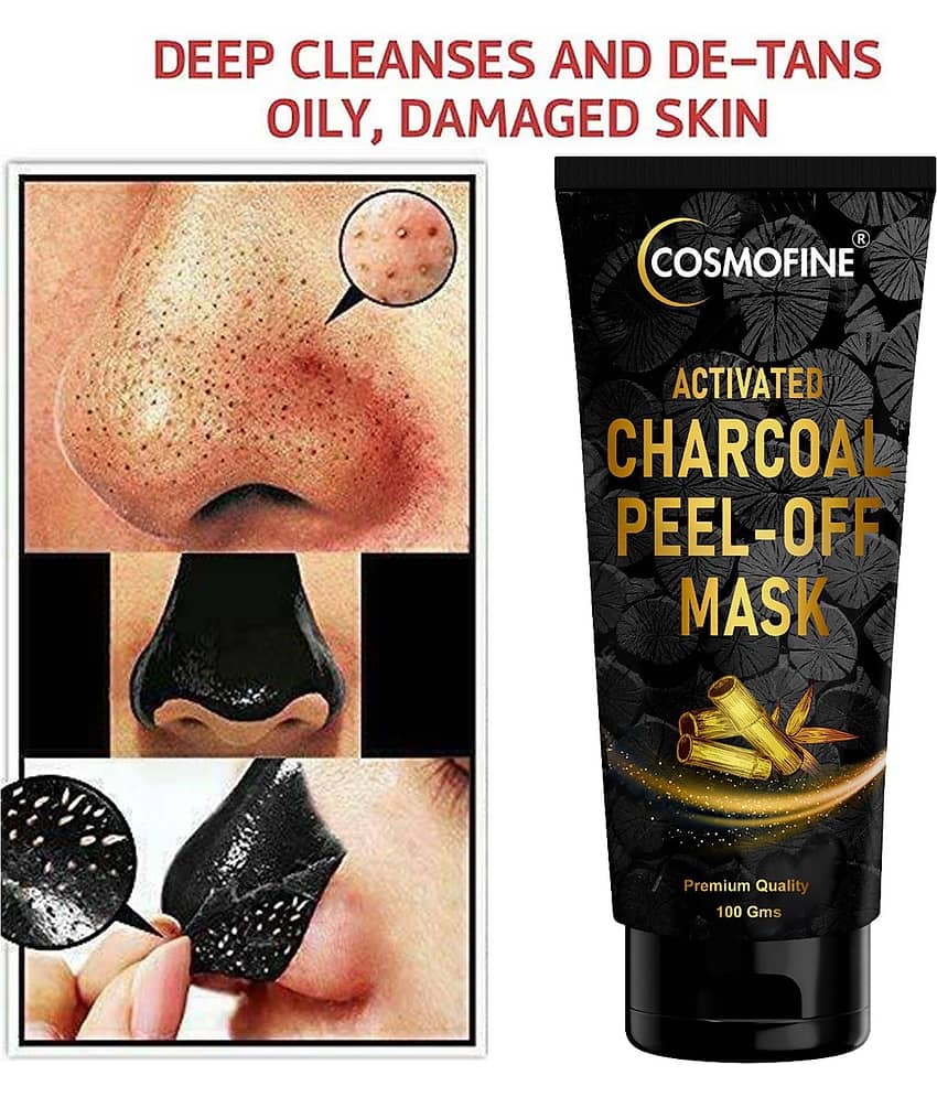 COSMOFINE Charcoal Peel Off Mask for Blackheads, Oil Removal Mask For All Skin Type (Pack of 1)