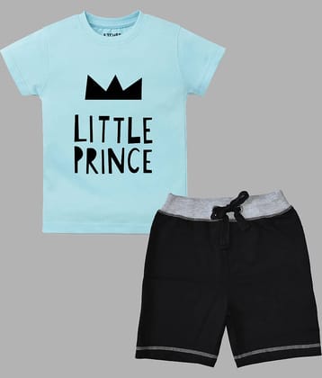 ETCHED DESIGN Pack of 1 Boys Cotton T-Shirt & Shorts Set ( Multicolor )