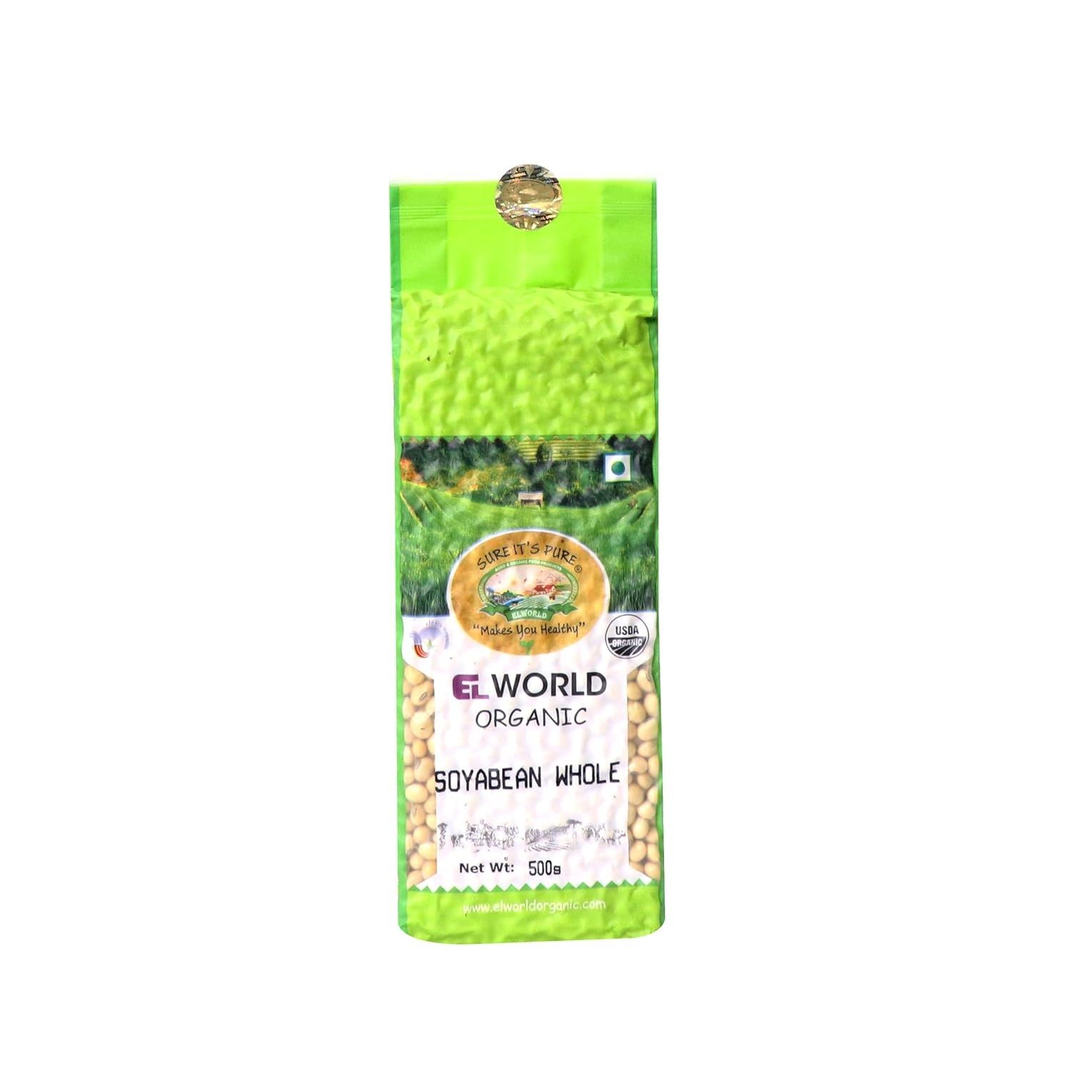 Elworld Agro & Organic Food Products Soybean Whole 500g