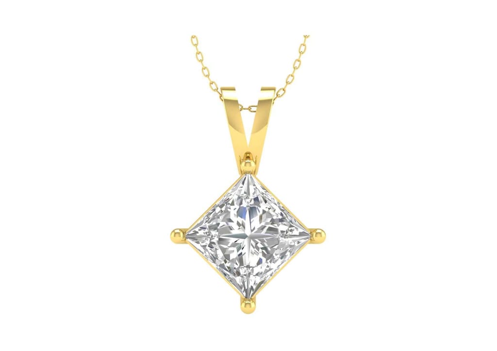 Classic Princess Solitaire Necklace