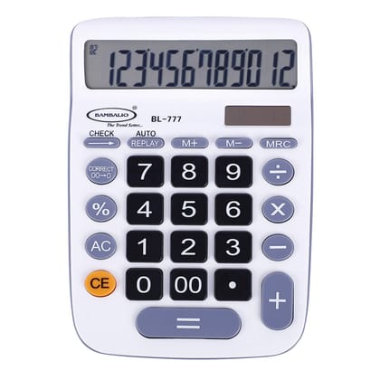Bambalio 12 Digits White Electronic Calculator with 3 Years Warranty Bambalio 12 Digits White Electronic Calculator with 3 Years Warranty