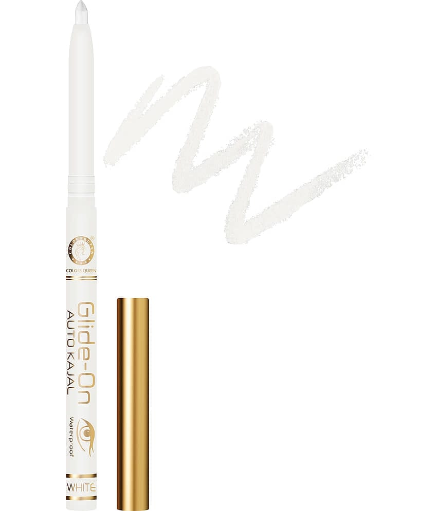 Colors Queen Glide on Auto Kohl Kajal Pencil Long Lasting Waterproof Matte Finish Kajal - White