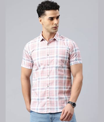 MAJESTIC MAN 100% Cotton Slim Fit Checks Half Sleeves Men's Casual Shirt - Light Blue ( Pack of 1 )