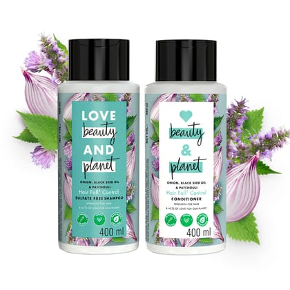 Onion, Blackseed & Patchouli Hairfall Control Combo - (400ml + 400ml)