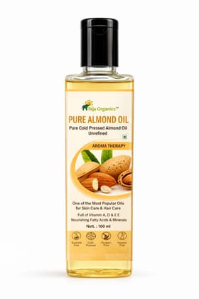 Pure Almond Oil 100ml | Pure Almond Oil | Cold-pressed Unrefined | One of the most popular oils for Skin & Hair care | Full of Vitamin A, D & E | Nourishing Fatty Acids & Minerals
