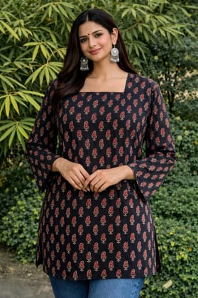New Collection Of Short kurti With Back Dori Comfortable & Stylish  100% Pure Soft Cotton (6060)