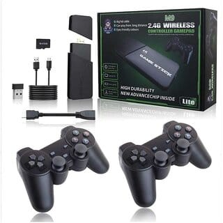 Retro Game Stick M9 (2025 Upgrade) – Plug & Play, 20,000+ Games, 4K HDMI, 64GB, 2 Wireless Gamepads, Perfect for Kids