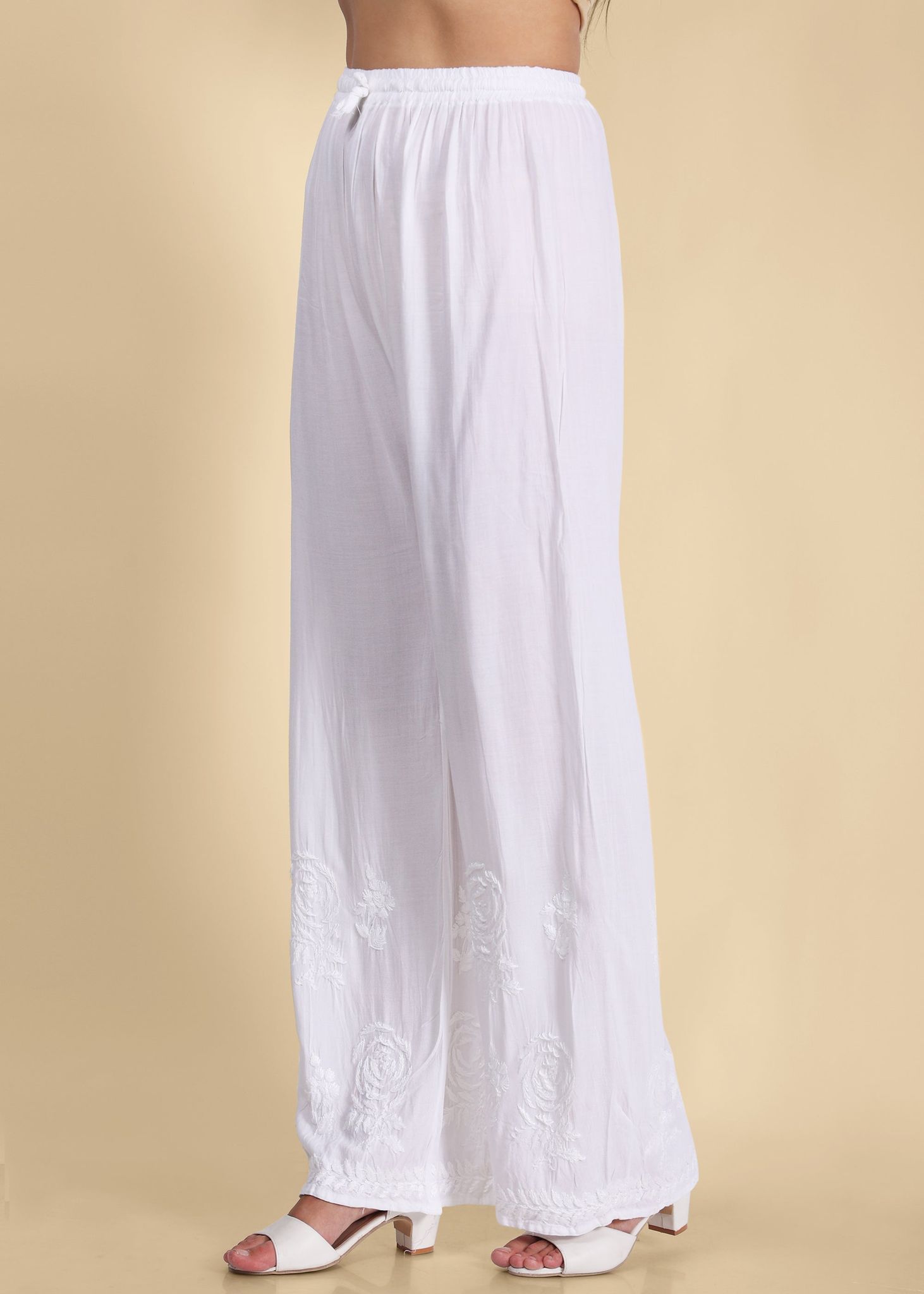 Nazneen Rayon Flared Plazo Gulab Pattern