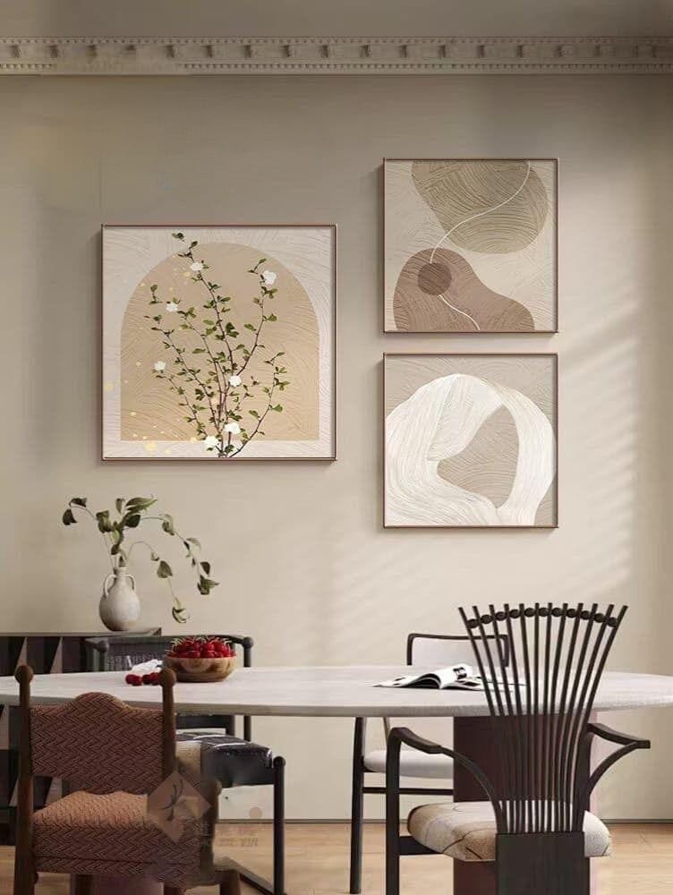 Modern Crystal Painting set of 3 Style 64-Acrylic | Gloss Finish / 16 x 16 | 16 x 16 | 20 x 20