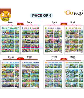 Set of 4 |  2 IN 1 BENNY IS ANGRY AND BENNY IS JEALOUS, 2 IN 1 BENNY IS BORED AND BENNY IS LONELY, 2 IN 1 BENNY IS SAD AND BENNY IS SHY and 2 IN 1 BENNY LEARNS TO LOVE PLANTS AND BENNY SAVES THE TREE