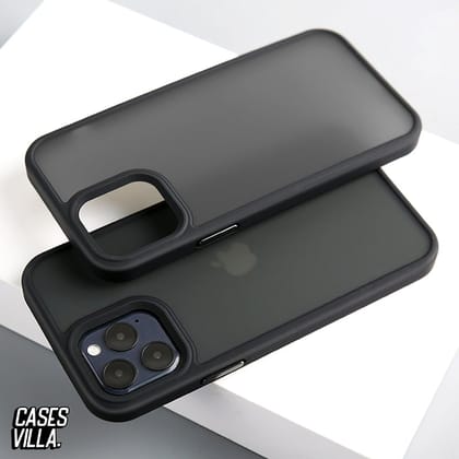 iPhone 13 Pro Cover - Frosted Matte Drop & Camera Protection Case-Black
